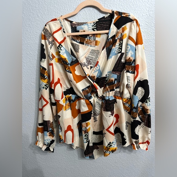 EUC 2XL Long Sleeve Wrap Blouse - Picture 6 of 10